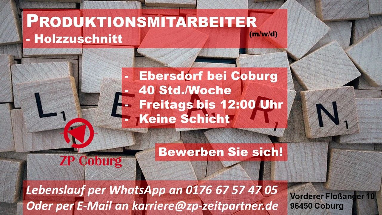 Bild: Produktionsmitarbeiter (m/w/d) - Holzzuschnitt gesucht in Ebersdorf bei Coburg