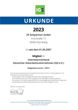 iGZ-Urkunde 2023