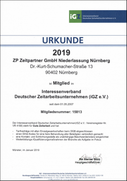 iGZ-Urkunde 2019